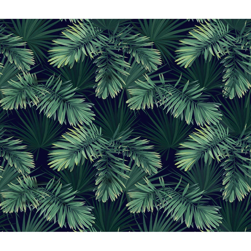 Papier peint mural extra large en forme de feuille tropicale en vert, décoration murale intissé pour chambre à coucher, im...
