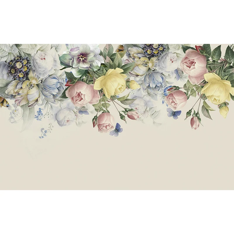Papier peint mural à fleurs de pivoines semi-ouvert, décoration murale élégante et lisse pour chambre de filles Clearhalo