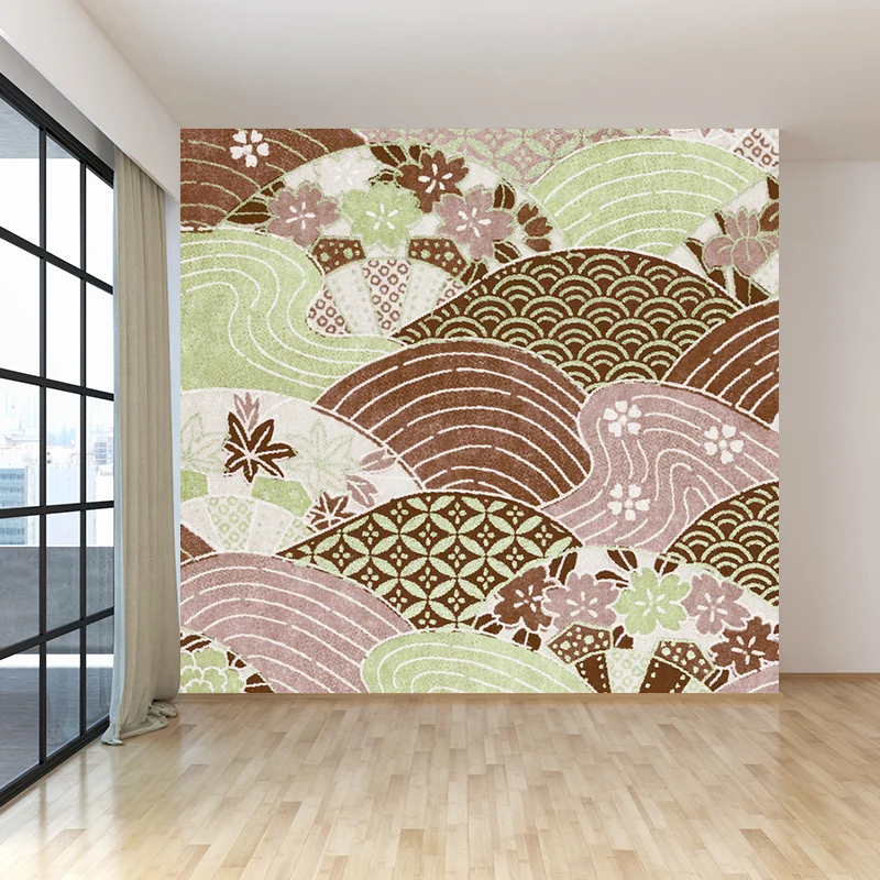 Papier peint Mural à fleurs vertes, revêtement Mural lavable de Style moderne pour la cuisine Clearhalo