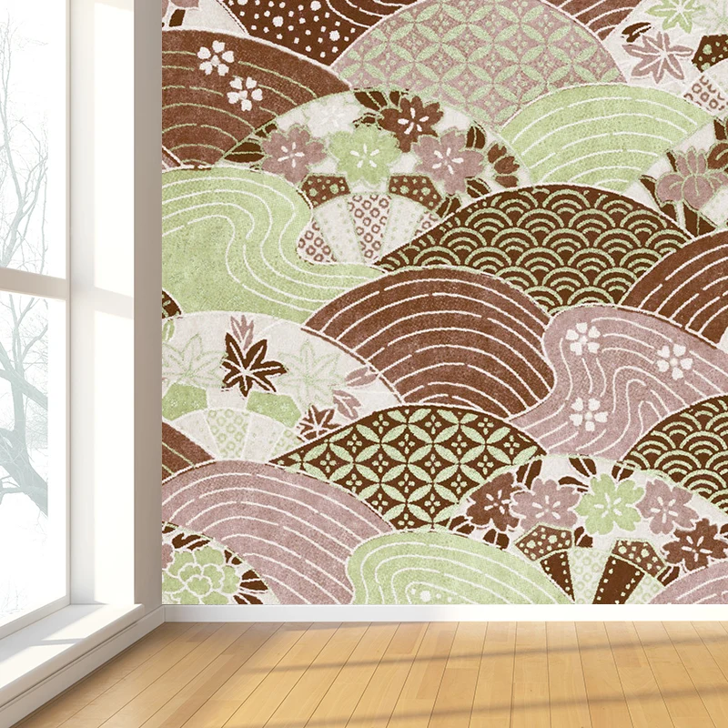 Papier peint Mural à fleurs vertes, revêtement Mural lavable de Style moderne pour la cuisine Clearhalo