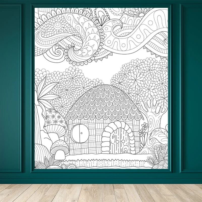 Papier peint Mural florentin de couleur douce pour la décoration, Art Mural de salon moderne Clearhalo