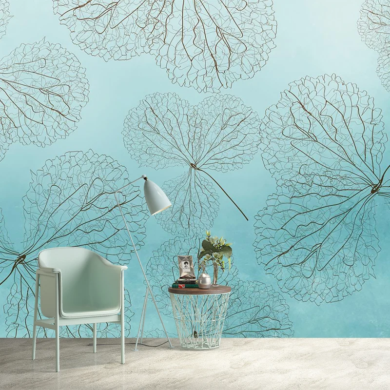 Papier peint mural imperméable en tissu non tissé, revêtement mural de feuilles de vigne de Style moderne Clearhalo