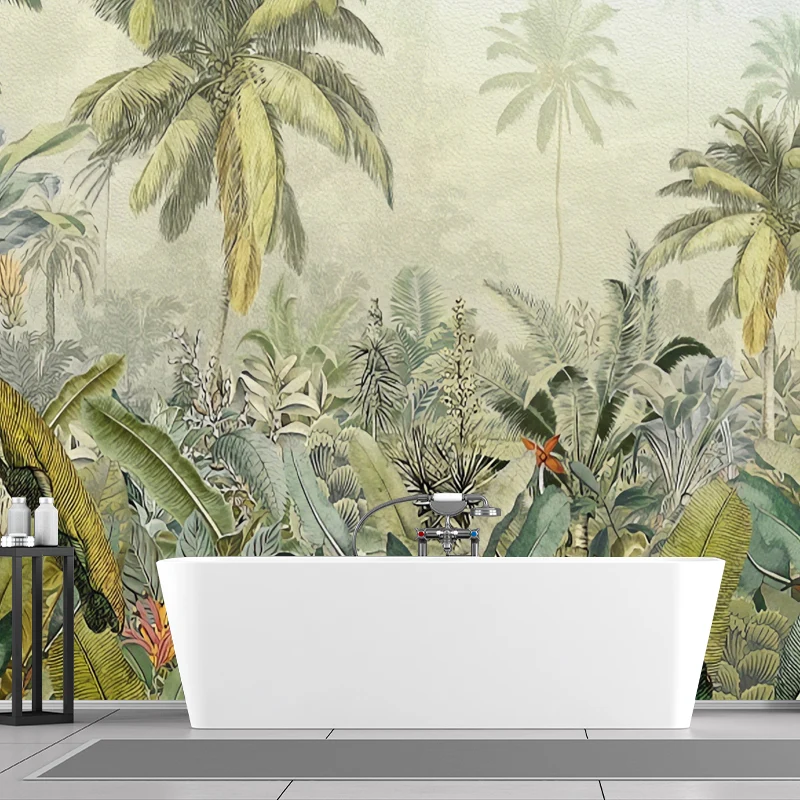 Papier peint mural jungle fraîche pour la décoration de la maison, art mural tropical, sur mesure Clearhalo