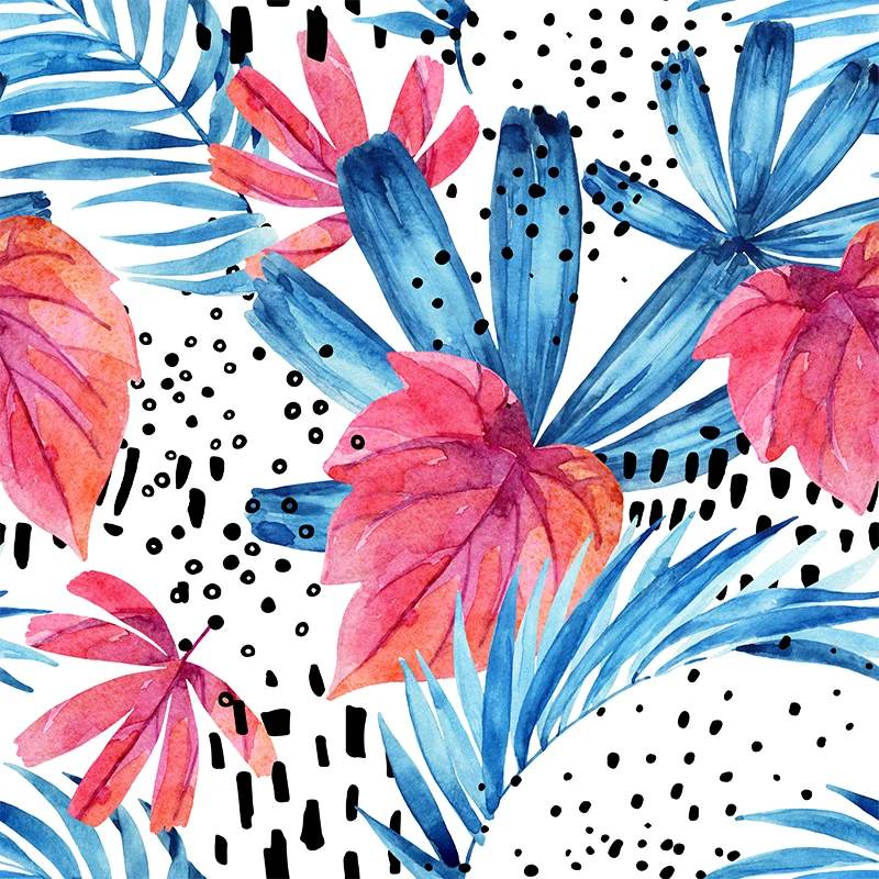Papier peint mural à motif de feuilles, revêtement Mural décoratif tropical pour chambre de filles, imprimé sur mesure Cle...