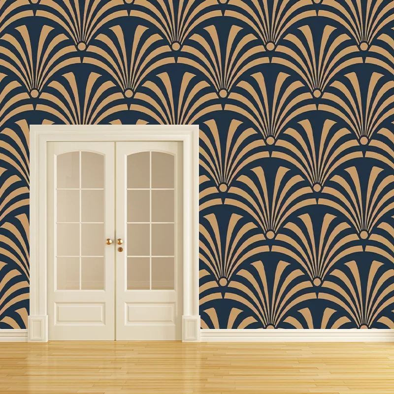 Papier peint mural à motif de fleurs denses marron, revêtement mural résistant aux taches pour mur d'accent Clearhalo