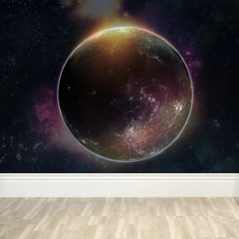 Papier peint Mural de Style moderne pour garçons, revêtement Mural de couleur Pastel à motif de planète géante Clearhalo