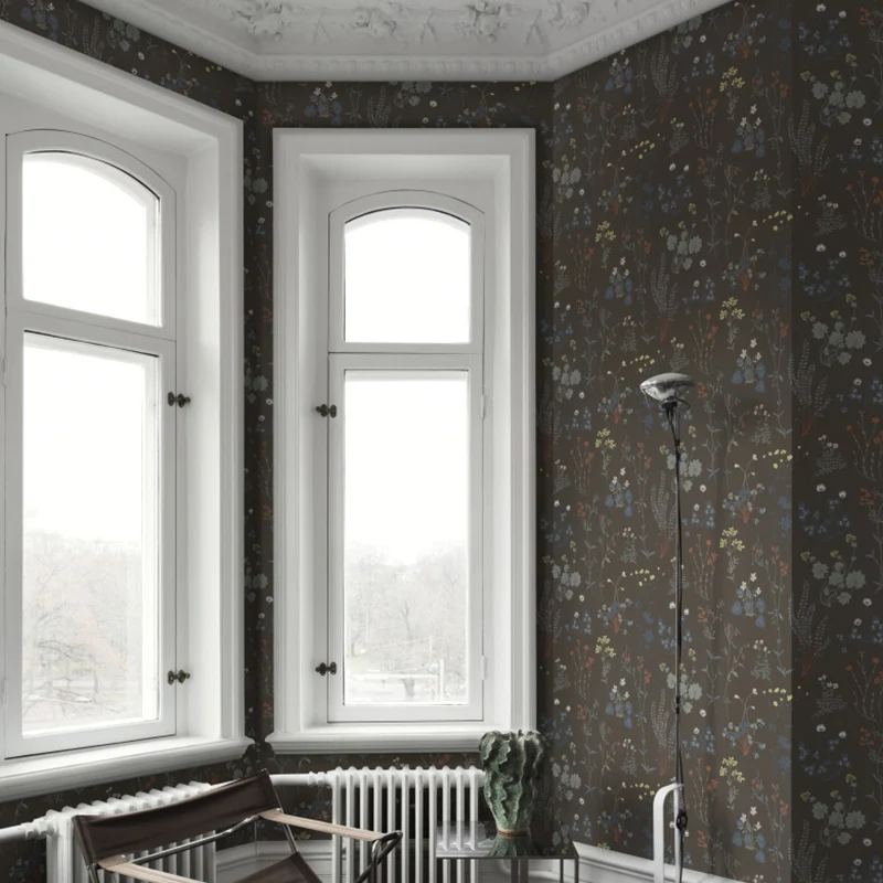 Papier peint Mural Vintage avec Illustration personnalisée, pour la décoration de la maison, avec motif de fleurs et de fe...