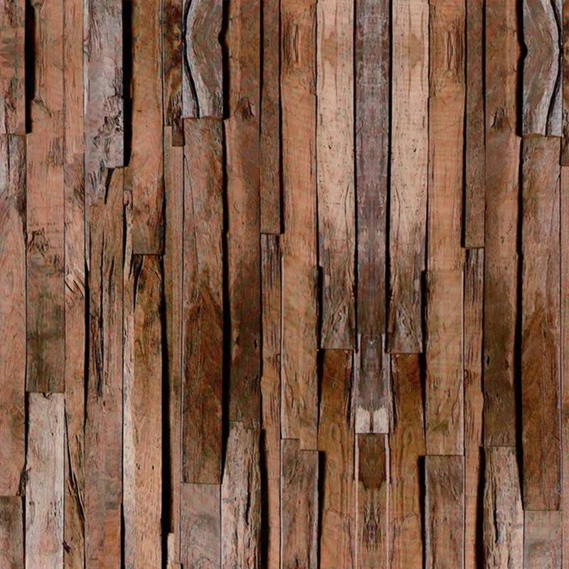 Papier peint en plâtre de 29,1 pieds carrés avec imitation bois et rayures marron rustique, décollez et collez Clearhalo