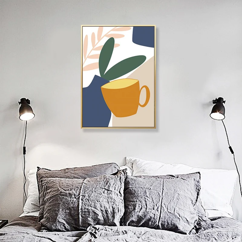 Pastel Nature Morte Toile Impression Illustration Fruits et Vaisselle Art Mural Texturé Moderne Clearhalo