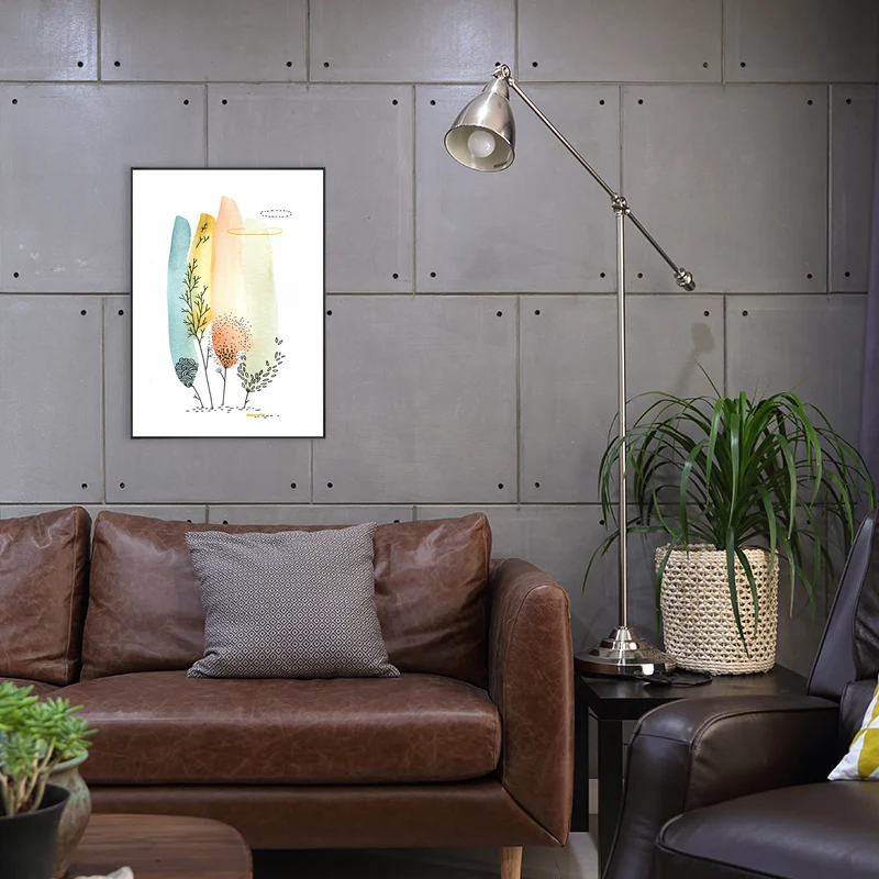 Peinture botanique sur toile de style moderne, art mural texturé en orange, plusieurs tailles Clearhalo