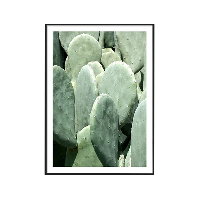 Peinture de cactus sur toile de couleur douce, impression d'art mural texturée, plusieurs tailles Options Clearhalo