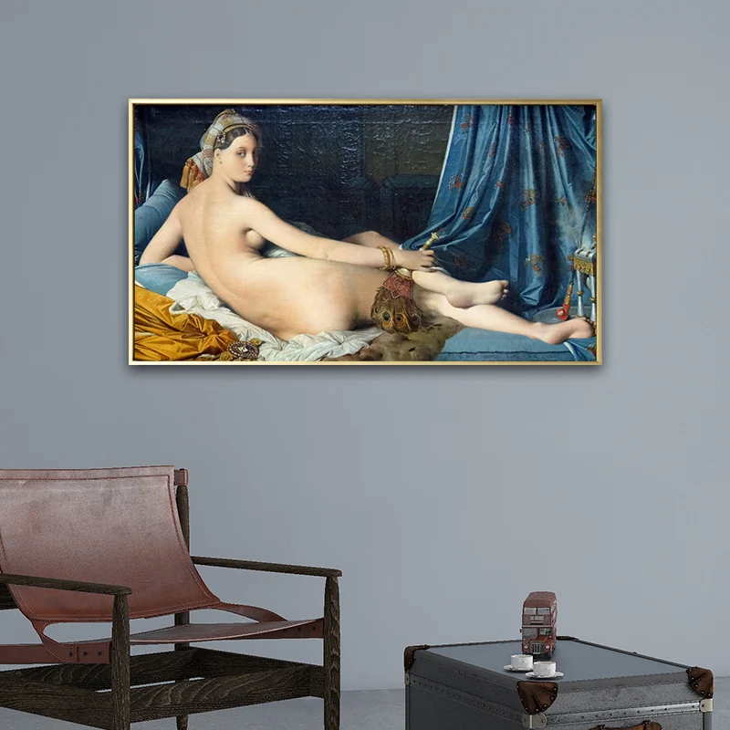 Peinture de femme nue, impression d'art Vintage, figurine Sexy, décoration murale en bleu pour salle à manger Clearhalo