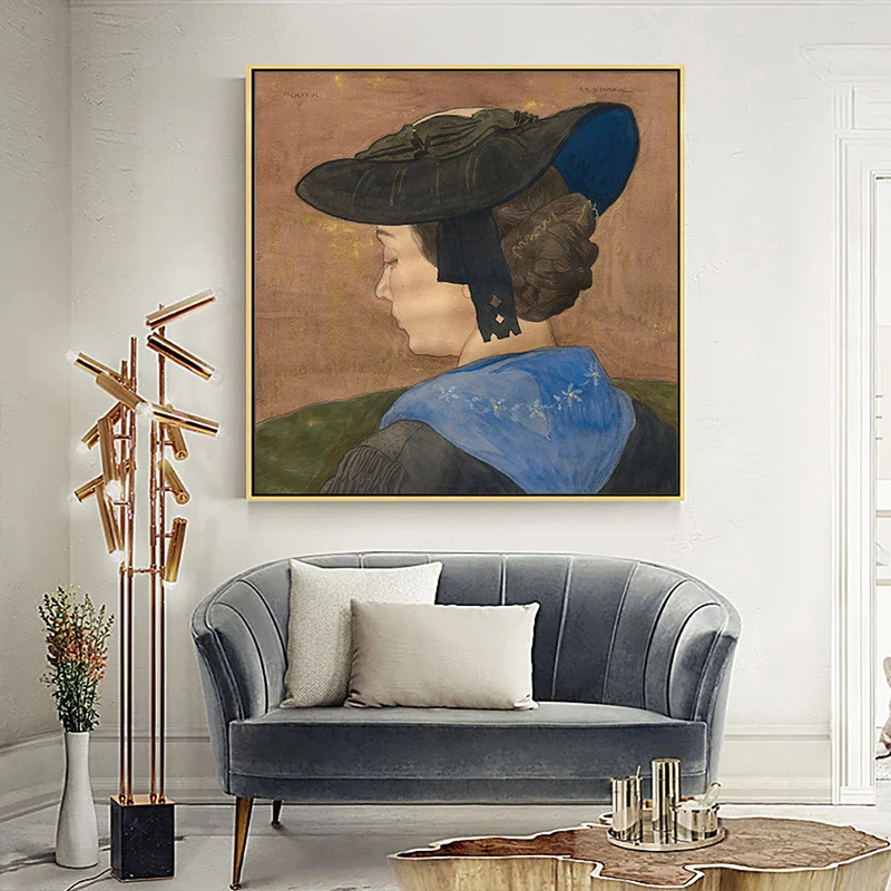 Peinture à l'huile de jeune fille européenne, impression murale sur toile de Style Vintage, Options de tailles multiples C...