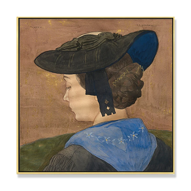 Peinture à l'huile de jeune fille européenne, impression murale sur toile de Style Vintage, Options de tailles multiples C...