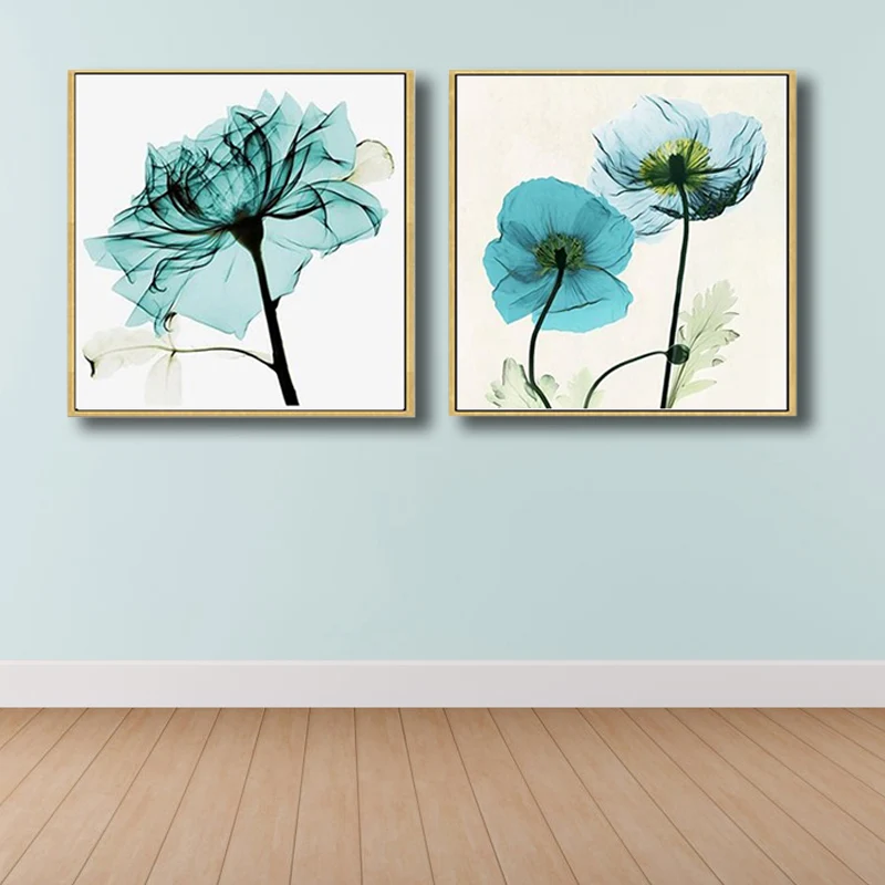 Peinture à motif floral de couleur pastel, art mural texturé moderne pour salle à manger, ensemble de 2 Clearhalo