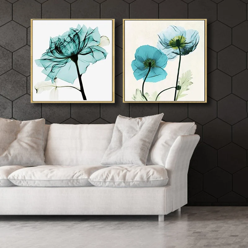 Peinture à motif floral de couleur pastel, art mural texturé moderne pour salle à manger, ensemble de 2 Clearhalo
