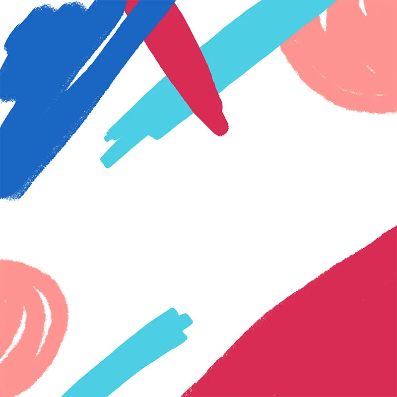 Peinture murale abstraite pour enfants, décalcomanie rouge-bleu, décoration murale résistante à l'humidité pour chambre d'...
