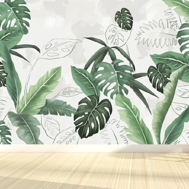 Peinture murale de diverses feuilles pour décoration murale d'illustration de salle à manger, imprimée sur mesure Clearhalo