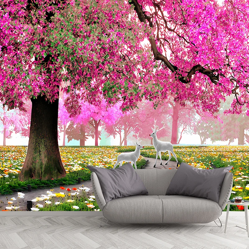 Peinture murale de fleurs résistante à l'eau, taille personnalisée, Art mural Simple pour décor de café Clearhalo