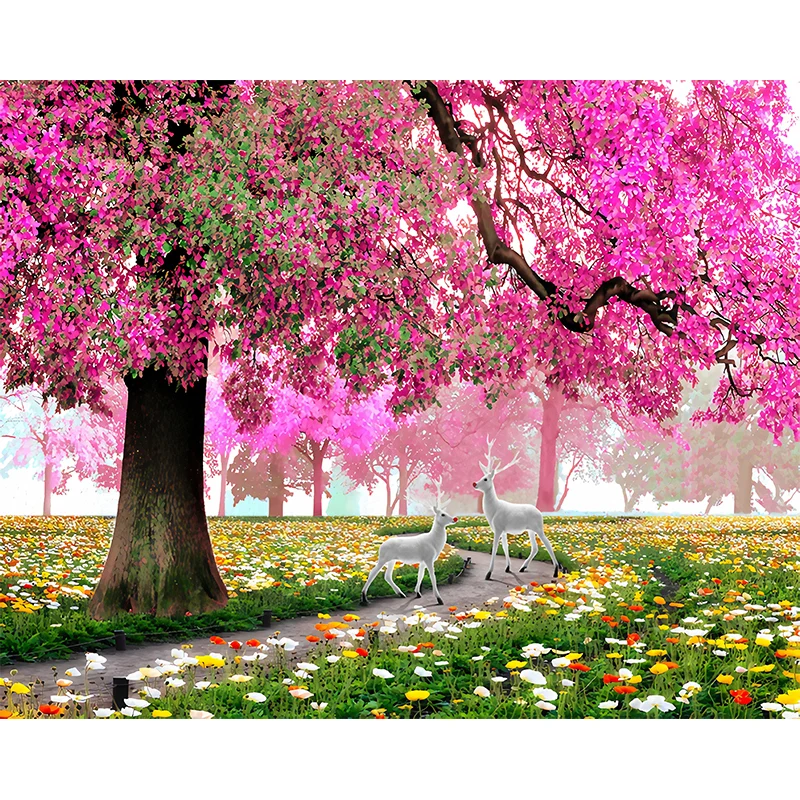 Peinture murale de fleurs résistante à l'eau, taille personnalisée, Art mural Simple pour décor de café Clearhalo