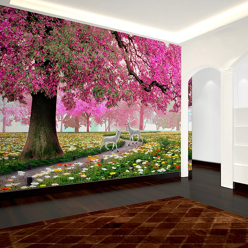 Peinture murale de fleurs résistante à l'eau, taille personnalisée, Art mural Simple pour décor de café Clearhalo