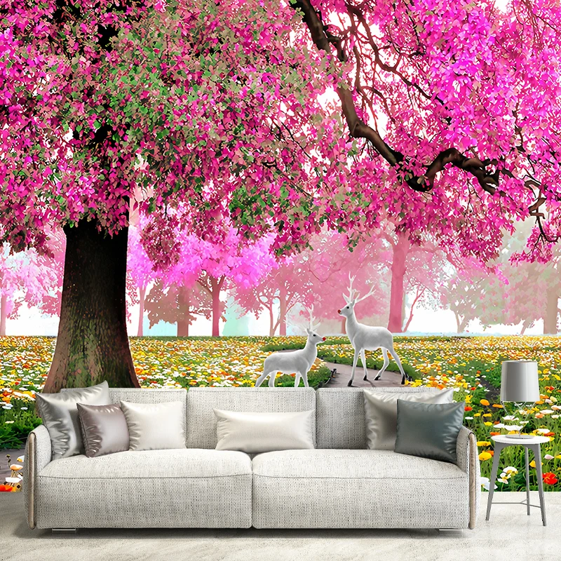 Peinture murale de fleurs résistante à l'eau, taille personnalisée, Art mural Simple pour décor de café Clearhalo