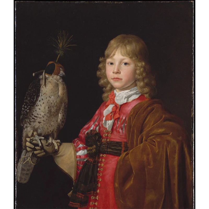 Peinture murale perroquet entier et fille en art mural intissé marron et rouge pour cheminée, imprimée sur mesure Clearhalo
