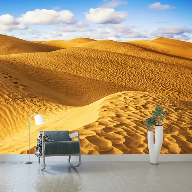 Peinture murale de scène de dunes du Grand désert, décoration murale de paysage naturel pour la maison, taille personnalis...