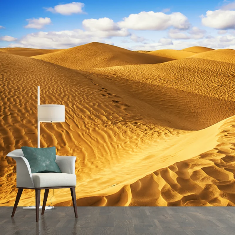 Peinture murale de scène de dunes du Grand désert, décoration murale de paysage naturel pour la maison, taille personnalis...