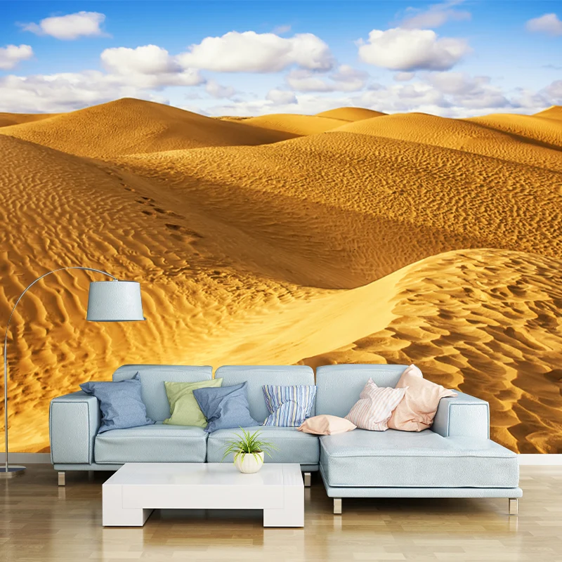 Peinture murale de scène de dunes du Grand désert, décoration murale de paysage naturel pour la maison, taille personnalis...