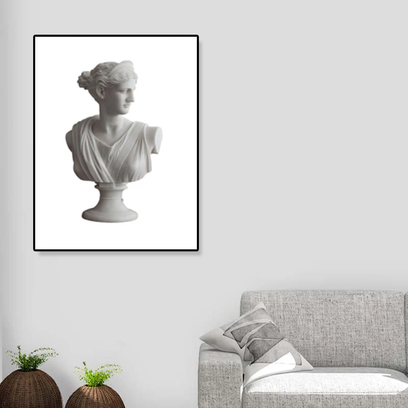 Peinture de Sculpture supérieure blanche, toile texturée contemporaine, Art mural pour salon Clearhalo