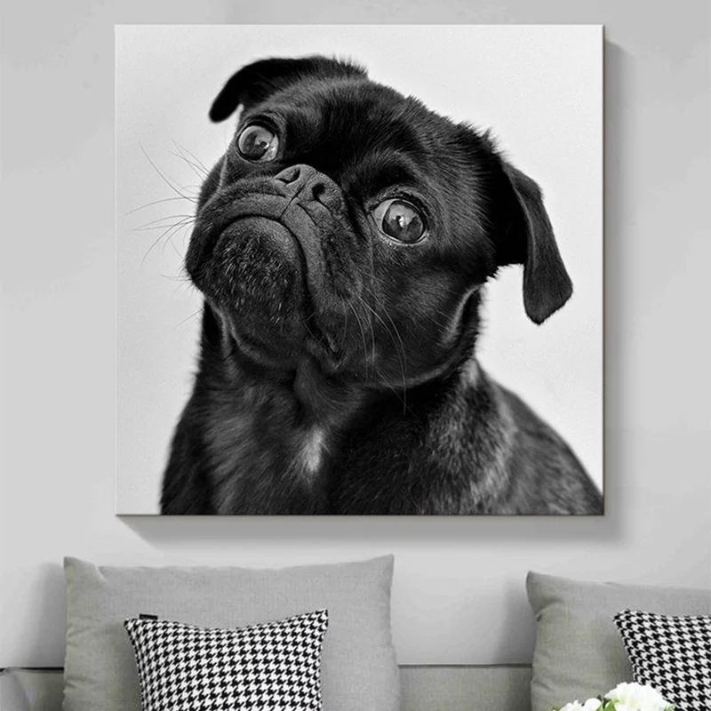 Peinture texturée sur toile, décoration murale pour enfants, chien de compagnie, plusieurs tailles, Options Clearhalo