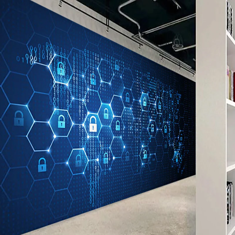 Photographie Hexagone Mural Autocollant Pleine Taille Mur Art pour Bureau, Taille Personnalisée Disponible Clearhalo