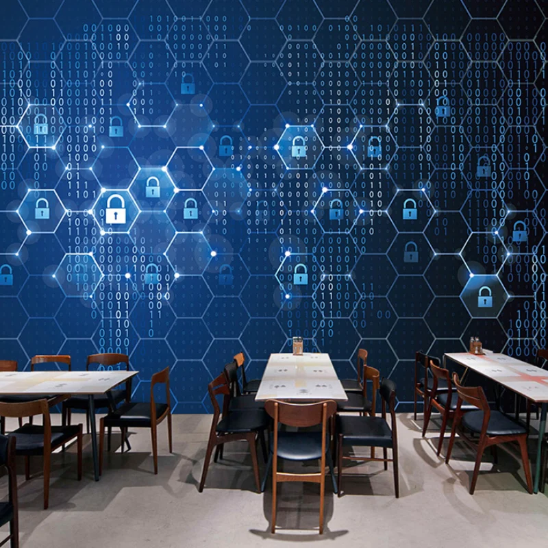 Photographie Hexagone Mural Autocollant Pleine Taille Mur Art pour Bureau, Taille Personnalisée Disponible Clearhalo