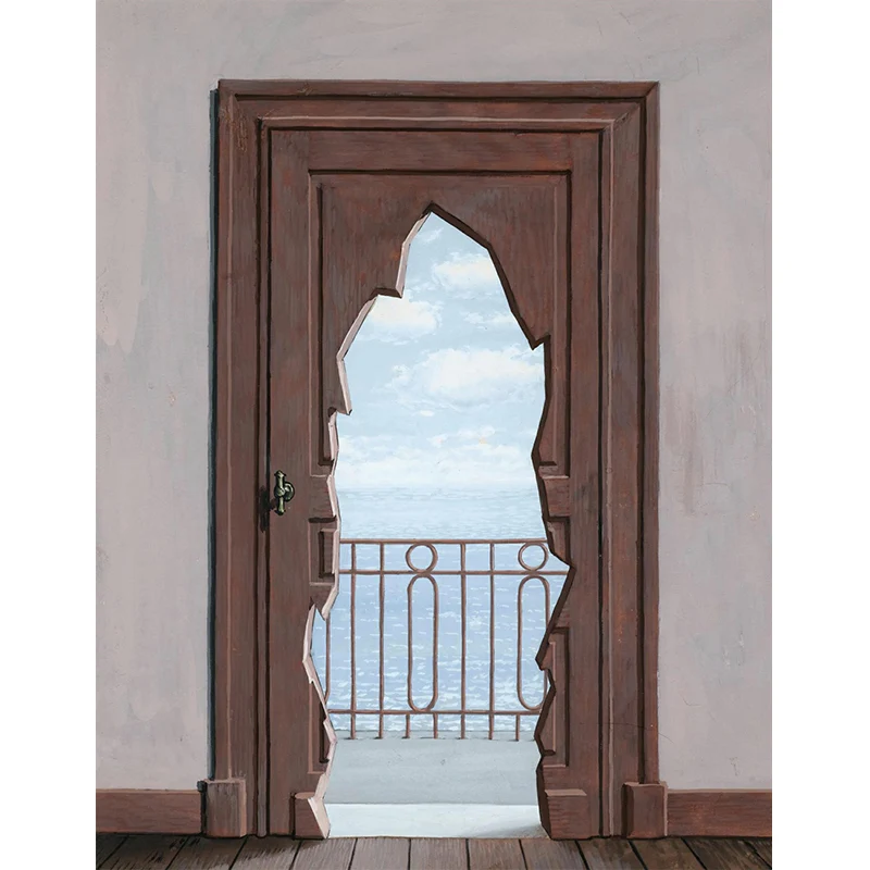 Porte de balcon à la mer Autocollant mural surréaliste résistant à l’eau Lobby Wall Art, impression personnalisée Clearhalo