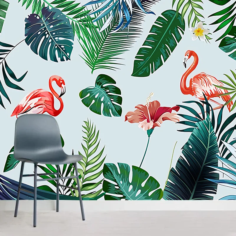 Revêtement mural contemporain vert et rouge de taille personnalisée pour mur d’accent Clearhalo