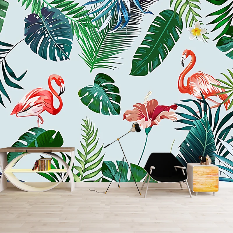 Revêtement mural contemporain vert et rouge de taille personnalisée pour mur d’accent Clearhalo