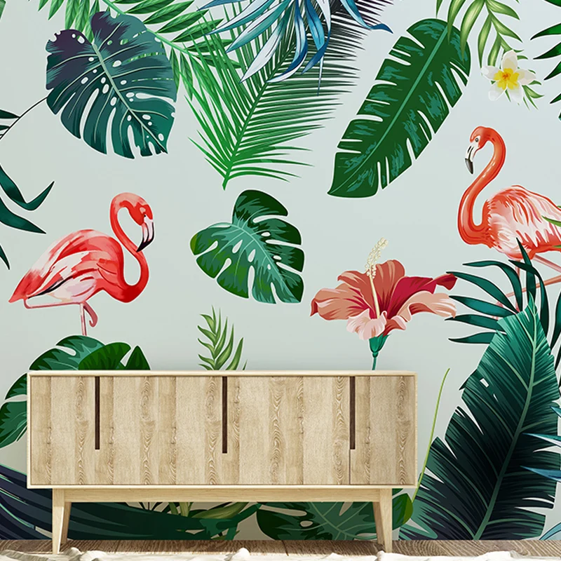 Revêtement mural contemporain vert et rouge de taille personnalisée pour mur d’accent Clearhalo