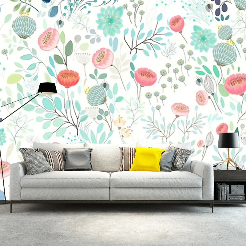 Revêtement mural à imprimé Floral, décoration murale élégante rose et verte pour chambre à coucher, taille en option Clear...