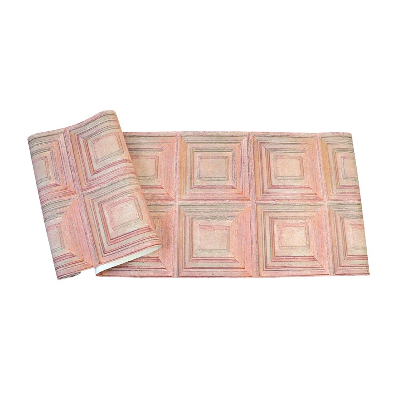 Revêtement mural rectangulaire effet 3D pour décoration de salon, couleur naturelle, 20,5 pouces x 33 pieds Clearhalo