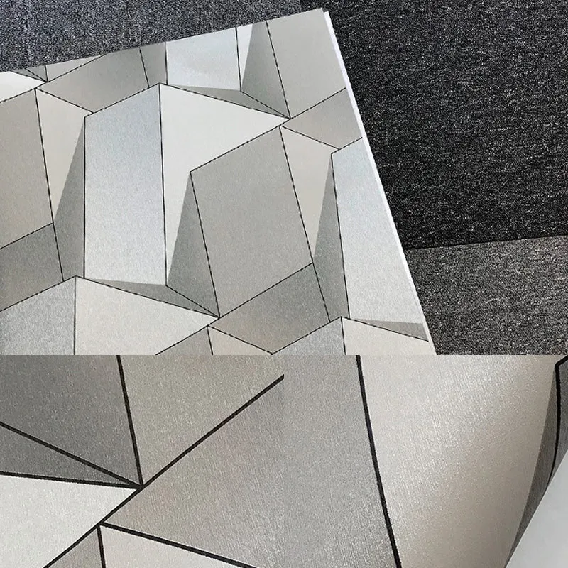 Rouleau de papier peint géométrique effet 3D, décoration murale de salon Non collée du milieu du siècle Clearhalo