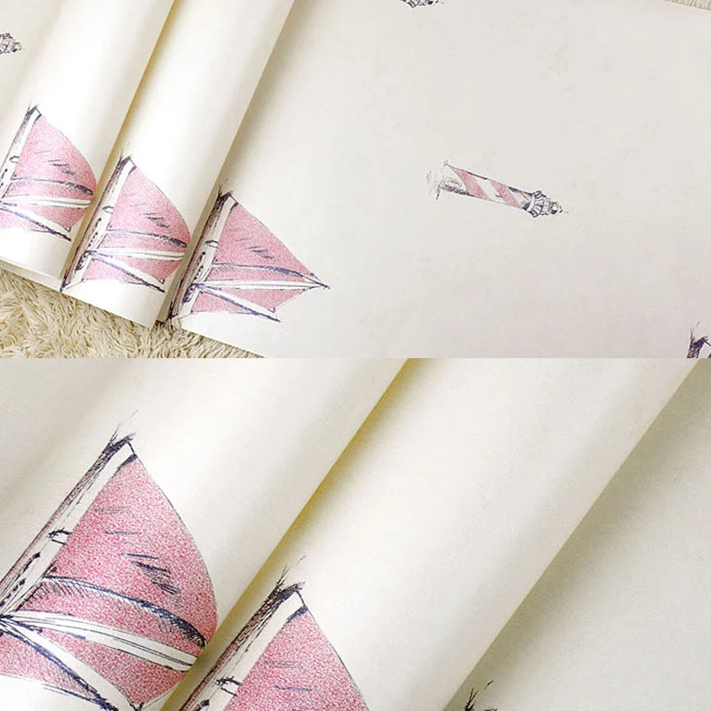 Rouleau de papier peint non collé résistant à l'humidité, décoration murale minimaliste pour bateau à voile, 20,5 po x 33...