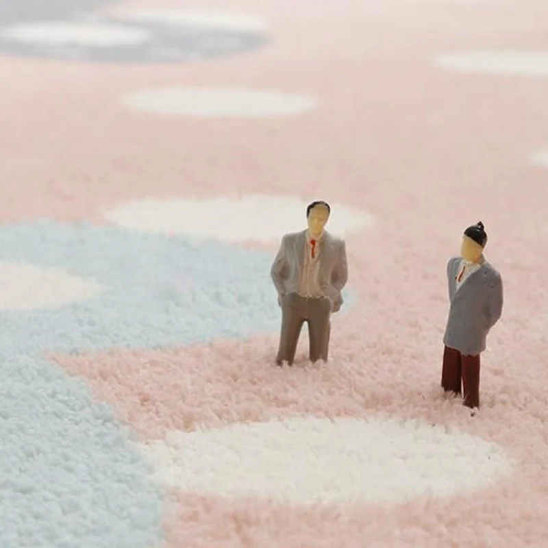Tapis de chambre à coucher mignon, multicolore, motif de dessin animé, d'intérieur, synthétique, antidérapant, résistant a...