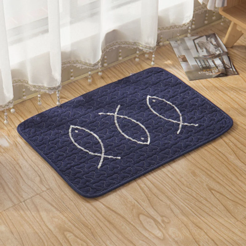 Tapis de chambre à coucher moderne, tapis imprimé à rayures multicolores, en coton, antidérapant, résistant aux taches, po...