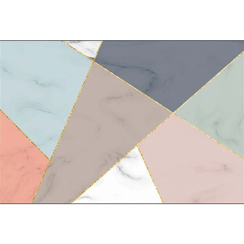 Tapis de chambre à coucher multicolore, moderne, bloc de couleurs, marbre, forme irrégulière, motif, lavable en Polyester...