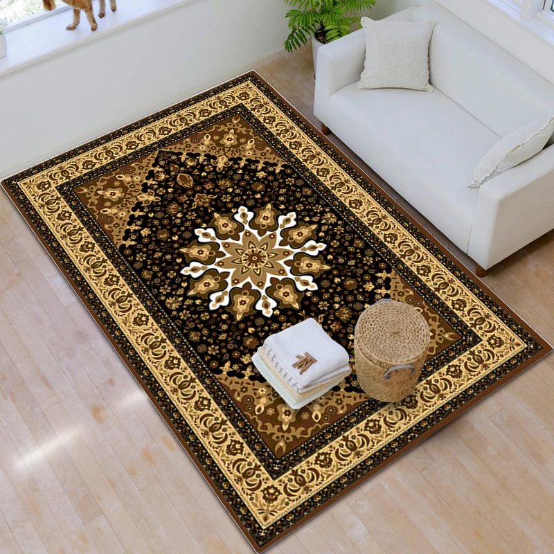 Tapis de chambre à coucher de Style marocain, imprimé de fleurs multicolores, en Polyester, lavable, respectueux des anima...