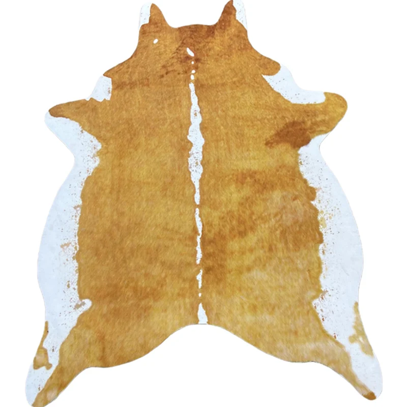 Tapis de chambre scandinave multicolore en peau d'animal artificiel, en polypropylène, antidérapant, lavable, résistant au...