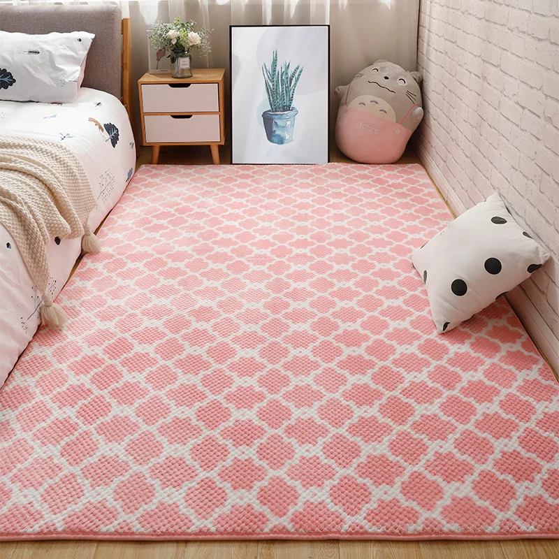 Tapis de chevet moderne, multicolore, imprimé quadrilobe, en Polyester, envers antidérapant, lavable, adapté aux animaux d...