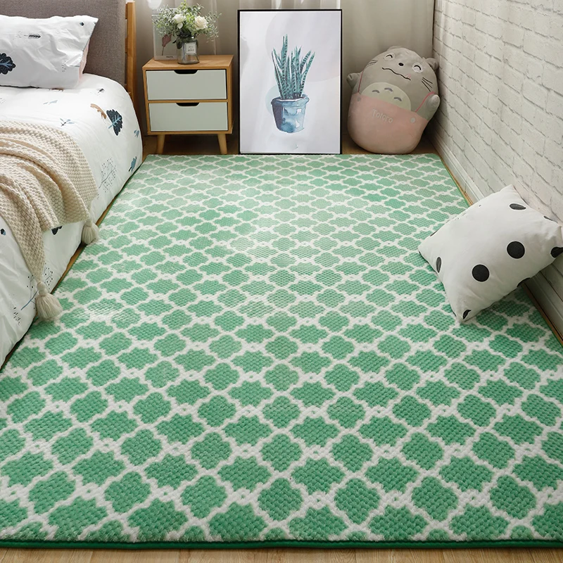 Tapis de chevet moderne, multicolore, imprimé quadrilobe, en Polyester, envers antidérapant, lavable, adapté aux animaux d...