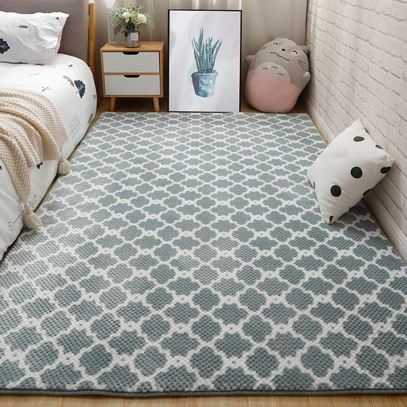 Tapis de chevet moderne, multicolore, imprimé quadrilobe, en Polyester, envers antidérapant, lavable, adapté aux animaux d...
